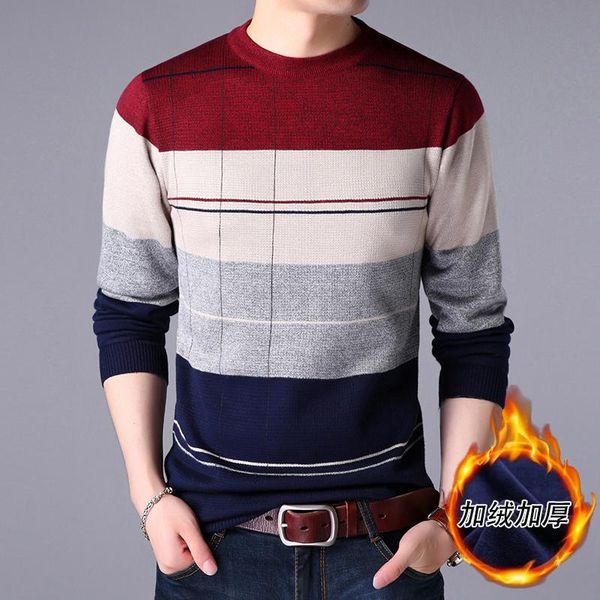 men's plush sweater winter crew neck t-shirt casual bottoms warm business trendy men's, White;black
men's plush sweater winter crew neck t-shirt casual bottoms warm business trendy men's, White;black