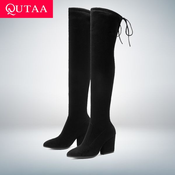qutaa 2020 women shoes over the knee high boots pointed toe autumn winter shoes women hoof heels flock women boots size 34-43 c0202, Black
qutaa 2020 women shoes over the knee high boots pointed toe autumn winter shoes women hoof heels flock women boots size 34-43 c0202, Black