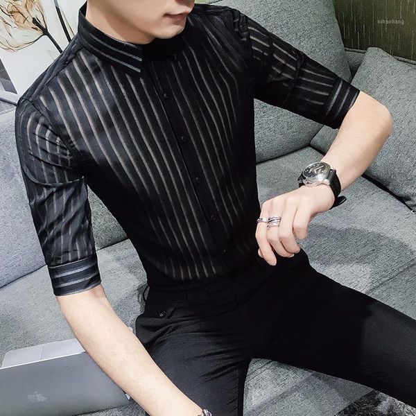 men's dress shirts el wind 2021 summer man seven part sleeve stripe perspective shirt lace hairstyle division black and white 1, White;black
men's dress shirts el wind 2021 summer man seven part sleeve stripe perspective shirt lace hairstyle division black and white 1, White;black