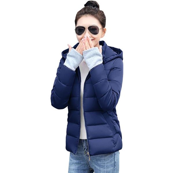plus size 6xl ladies short jacket autumn winter wadded jacket women 2021 causal hooded coats female parkas with gloves overcoat, Black