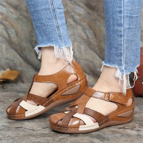 2021 new women plus size summer sandals round head wedges sandals casual women non-slip hoop and loop gladiator shoes1, Black
2021 new women plus size summer sandals round head wedges sandals casual women non-slip hoop and loop gladiator shoes1, Black