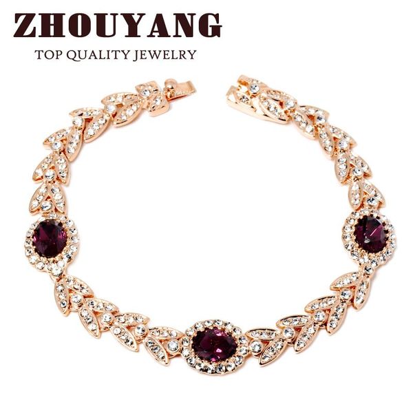 zhouyang zyh121 green crystal purple crystal rose real rose gold color bracelet genuine austrian crystals, Black
zhouyang zyh121 green crystal purple crystal rose real rose gold color bracelet genuine austrian crystals, Black
