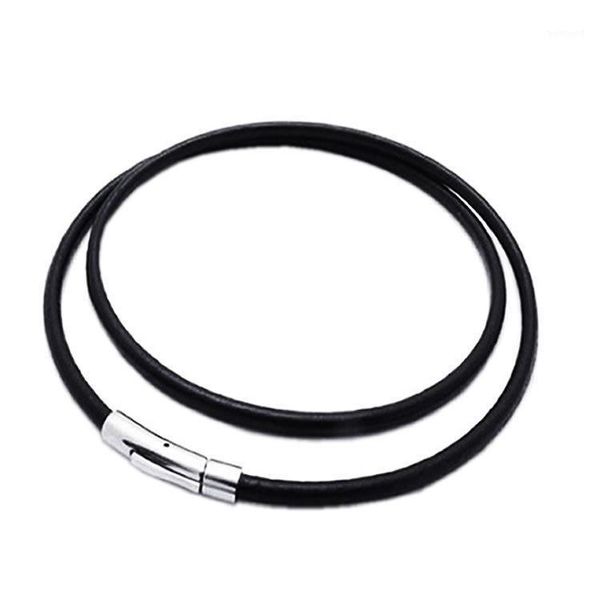 chokers 2mm/3mm/4mm/5mm black color leather necklaces for women men rope chain stainless steel magnetic clasp jewelry1, Golden;silver 
chokers 2mm/3mm/4mm/5mm black color leather necklaces for women men rope chain stainless steel magnetic clasp jewelry1, Golden;silver