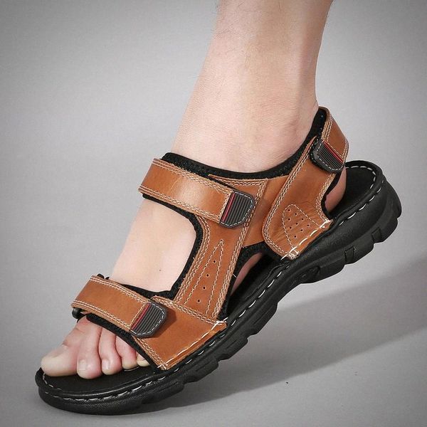 men sandals summer genuine leather sandals slip on fashion breathable men flip flops outdoor roman shoes men leather sandals #ef4t, Black
men sandals summer genuine leather sandals slip on fashion breathable men flip flops outdoor roman shoes men leather sandals #ef4t, Black