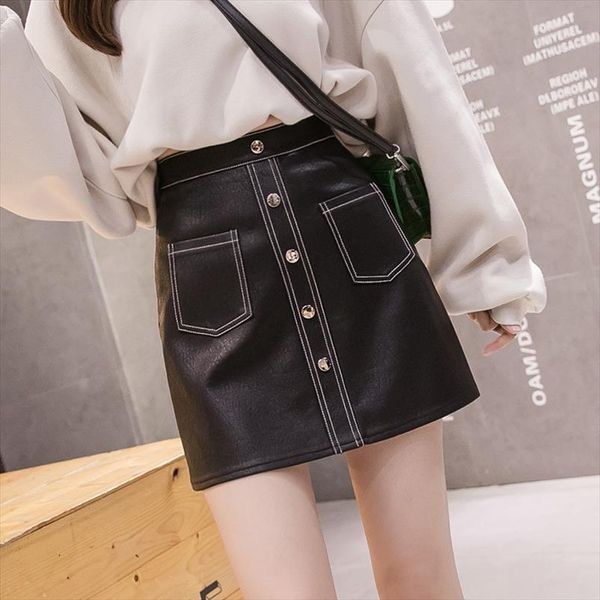 high waisted single breasted leather skirt women for spring 2020 winter slim pu short skirts women a line punk rock black skirt
high waisted single breasted leather skirt women for spring 2020 winter slim pu short skirts women a line punk rock black skirt