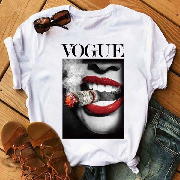 lips printed t shirt women vogue summer short sleeves tee tumblr streetwear loose plus size female clothes, White
lips printed t shirt women vogue summer short sleeves tee tumblr streetwear loose plus size female clothes, White
