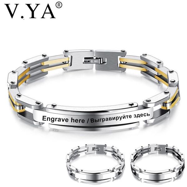 v.ya punk rock heavy metal man bracelets gold silver color diy custom stainless steel infinity link chain bracelet men jewelries, Black 
v.ya punk rock heavy metal man bracelets gold silver color diy custom stainless steel infinity link chain bracelet men jewelries, Black