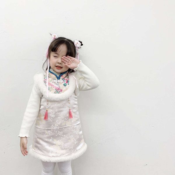 skirt cheongsam princs girls' baby year cotton clip drs new year's thickened children's wear er25g5qv, Red;yellow 
skirt cheongsam princs girls' baby year cotton clip drs new year's thickened children's wear er25g5qv, Red;yellow