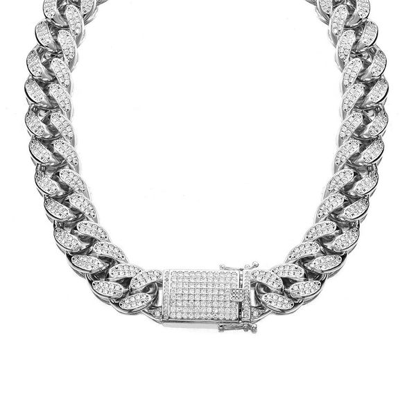 2019 men's new fashion trends luxury hip hop drilling rough necklace exquisite accessories, Silver
2019 men's new fashion trends luxury hip hop drilling rough necklace exquisite accessories, Silver