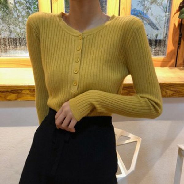 new fall 2019 tight long sleeve versatile button t-shirt women's crew neck with knit backing pullover pulloverpullover kippl, White;black
new fall 2019 tight long sleeve versatile button t-shirt women's crew neck with knit backing pullover pulloverpullover kippl, White;black
