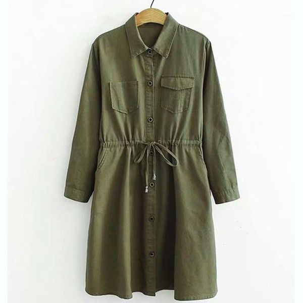 women long trench coat runway design vintage drawstring belt dress turn-down collar long coat outerwear army green casual1, Tan;black
women long trench coat runway design vintage drawstring belt dress turn-down collar long coat outerwear army green casual1, Tan;black