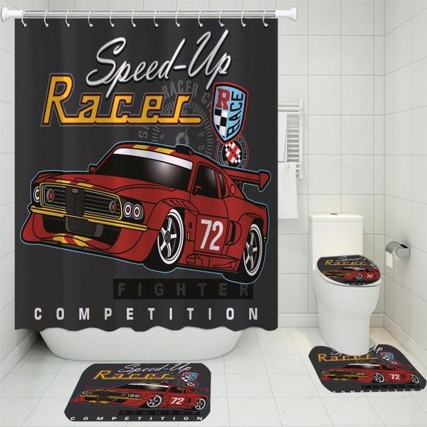 racing car shower curtain 4 piece set anti-skid rugs toilet lid cover bath mat with 12 hooks 3d printed shower curtian set
racing car shower curtain 4 piece set anti-skid rugs toilet lid cover bath mat with 12 hooks 3d printed shower curtian set