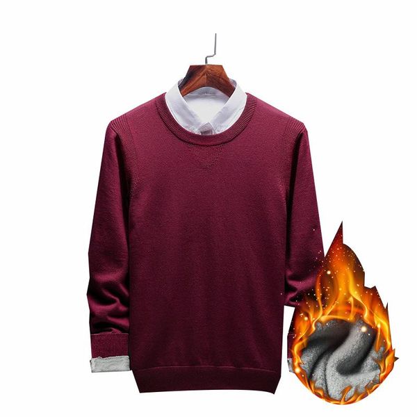 men's sweaters o-neck cotton pullover warm plus velvet autumn winter solid perfect quality casual clothes knitted sweater drop, White;black
men's sweaters o-neck cotton pullover warm plus velvet autumn winter solid perfect quality casual clothes knitted sweater drop, White;black
