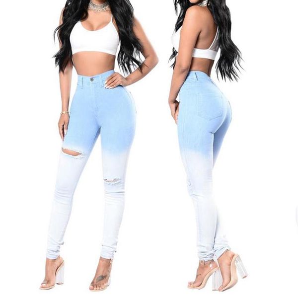 women's jeans gradient color ripped women vintage slim fit ladies skinny mom hole denim pencil pants distressed trousers, Blue
women's jeans gradient color ripped women vintage slim fit ladies skinny mom hole denim pencil pants distressed trousers, Blue