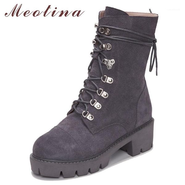 boots meotina real leather ankle women cow suede square high heels short lace up round toe shoes ladies autumn size 34-391, Black
boots meotina real leather ankle women cow suede square high heels short lace up round toe shoes ladies autumn size 34-391, Black
