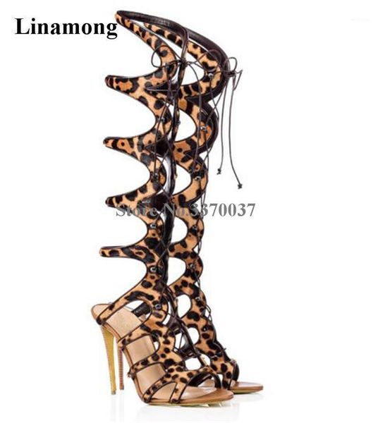 new fashion women open toe suede leopard thin heel gladiator boots lace-up cut-out high heel sandal boots dress shoes1, Black
new fashion women open toe suede leopard thin heel gladiator boots lace-up cut-out high heel sandal boots dress shoes1, Black