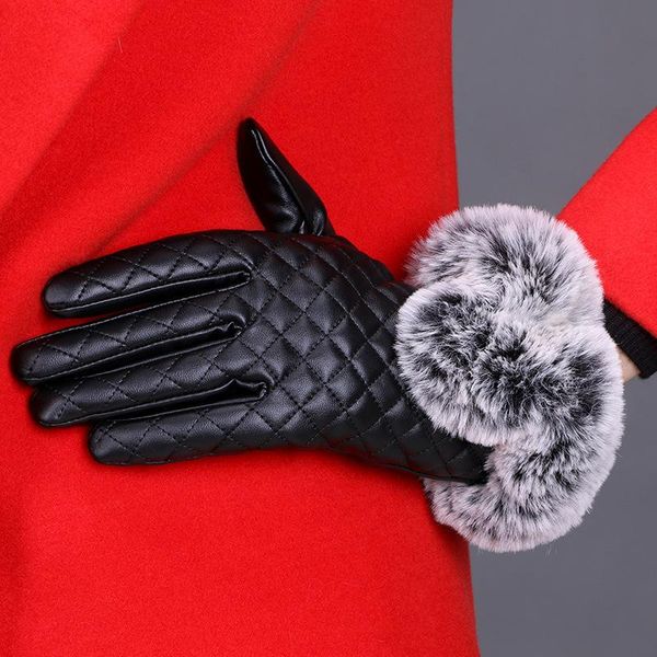 five fingers gloves c 2021 women pu leather female warm winter soft faux fur mittens fashion screen sense, Blue;gray
five fingers gloves c 2021 women pu leather female warm winter soft faux fur mittens fashion screen sense, Blue;gray