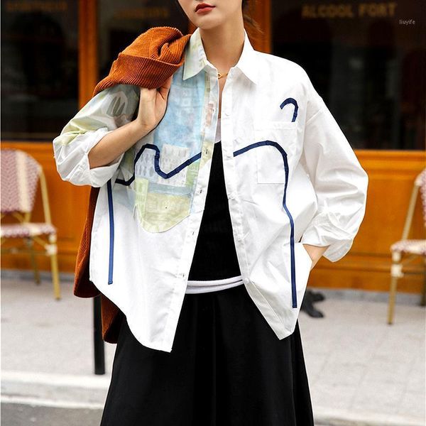 plus size loose casual blouse women shirts vintage pattern patchwork autumn winter women and bloues clothes sl3231, White
plus size loose casual blouse women shirts vintage pattern patchwork autumn winter women and bloues clothes sl3231, White