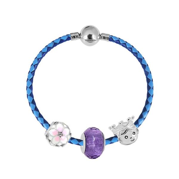 charm bracelets leather charm-bracelet blue color female jewelry party gift stainless steel bangles with european beads, Golden;silver
charm bracelets leather charm-bracelet blue color female jewelry party gift stainless steel bangles with european beads, Golden;silver