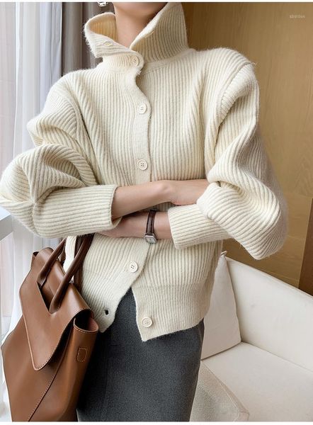 women's knits & tees more ways to wear turtleneck sweater women loose lantern sleeves retro knitted cardigan design small coat1, White
women's knits & tees more ways to wear turtleneck sweater women loose lantern sleeves retro knitted cardigan design small coat1, White