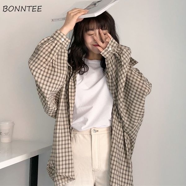 shirts women plaid single breasted loose leisure students simple all-match full sleeve womens shirt korean style trendy daily y200422, White
shirts women plaid single breasted loose leisure students simple all-match full sleeve womens shirt korean style trendy daily y200422, White