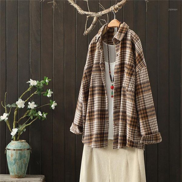women's blouses & shirts oversized plaid women autumn winter long sleeve lapel pocket button up thick plus size shirt blusas jacket coa, White
women's blouses & shirts oversized plaid women autumn winter long sleeve lapel pocket button up thick plus size shirt blusas jacket coa, White