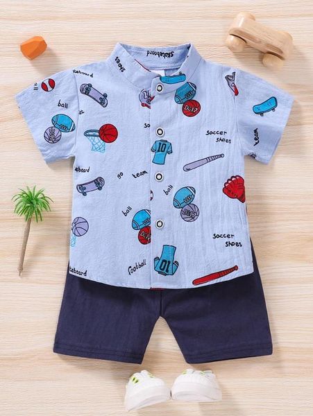 baby letter and basketball print shirt & shorts she, White 
baby letter and basketball print shirt & shorts she, White