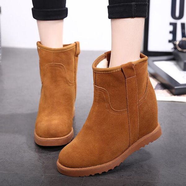 women upgraded autumn& flat bottom increased genuine leather snow winter student ankle boots 201021, Black
women upgraded autumn& flat bottom increased genuine leather snow winter student ankle boots 201021, Black