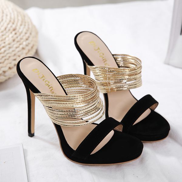 2021 new styling fine heels hollow-metal sliding decoration sandals size 41-42 women's shoes txdl, Black
2021 new styling fine heels hollow-metal sliding decoration sandals size 41-42 women's shoes txdl, Black