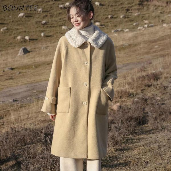 womens blends turn down collar lambswool sweet lovely casual simple students long outwear warm thicken fashion wool winter ins, Black
womens blends turn down collar lambswool sweet lovely casual simple students long outwear warm thicken fashion wool winter ins, Black