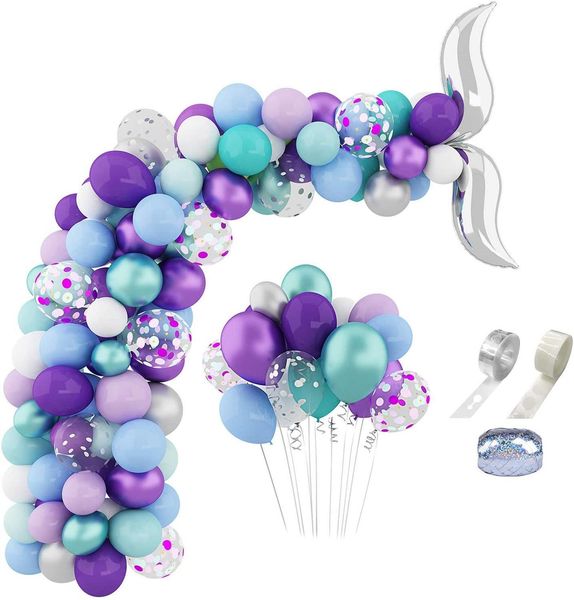 115pcs mermaid balloon garland arch kit 16ft long green purplee white confetti latex balloons theme girl birthday party supplies 1027
115pcs mermaid balloon garland arch kit 16ft long green purplee white confetti latex balloons theme girl birthday party supplies 1027