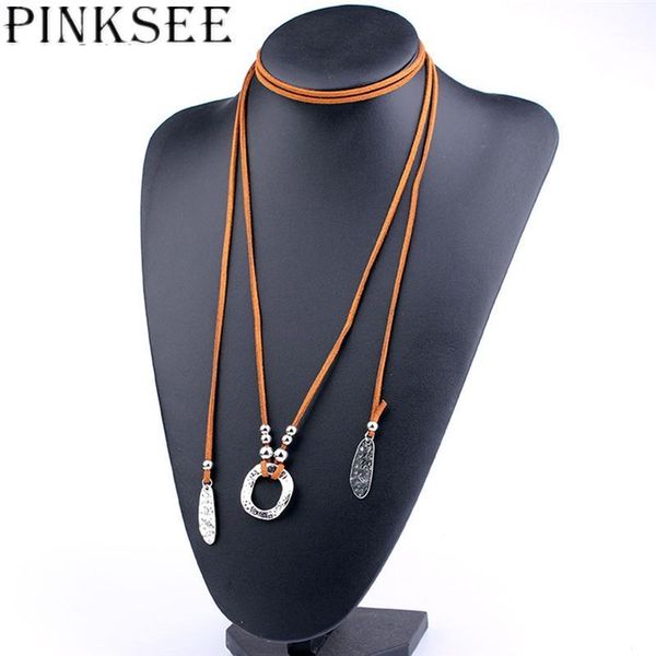 pinksee 2020 vintage punk multilayer long velvet leather rope metal circle & leaves pendant necklace women gothic neck jewelry1, Silver
pinksee 2020 vintage punk multilayer long velvet leather rope metal circle & leaves pendant necklace women gothic neck jewelry1, Silver