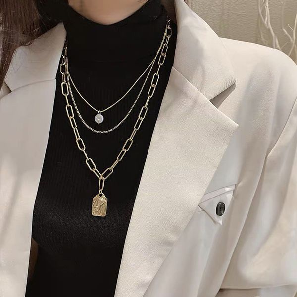 metal multi-layer personality versatile necklace with clavicle chain female hip-hop personality sweater chain, Silver
metal multi-layer personality versatile necklace with clavicle chain female hip-hop personality sweater chain, Silver