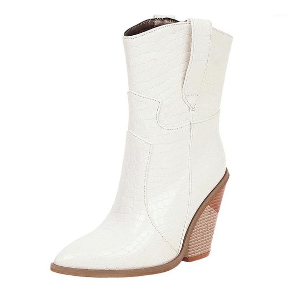 white leather women booties winter non-slip pointed toe cowboy ankle booties plus size 43 european lady chunk heel wedges shoes1, Black
white leather women booties winter non-slip pointed toe cowboy ankle booties plus size 43 european lady chunk heel wedges shoes1, Black