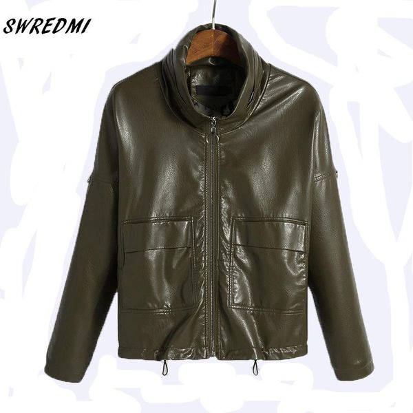 casual women leather jacket new spring and autumn army green cool motorcycle leather coats loose clothing swredmi, Black
casual women leather jacket new spring and autumn army green cool motorcycle leather coats loose clothing swredmi, Black