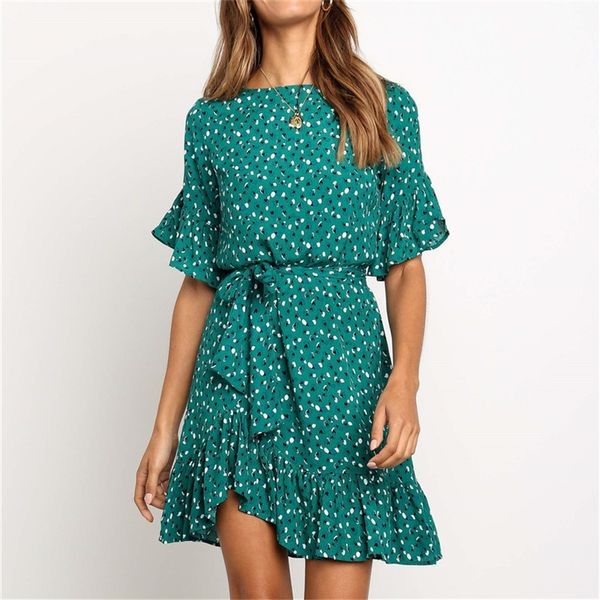 ruffles floral print dress women summer short sleeve o-neck sashes dress ladies mini boho beach sundresses lj200808, Black;gray
ruffles floral print dress women summer short sleeve o-neck sashes dress ladies mini boho beach sundresses lj200808, Black;gray