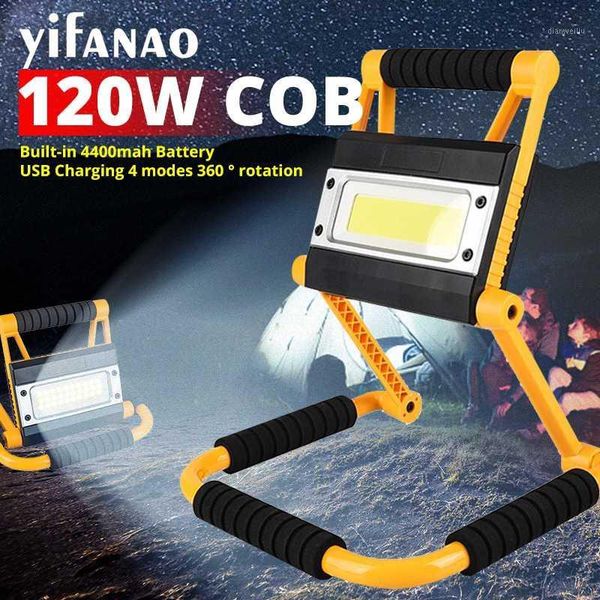 portable lanterns 120w usb charging work light 4000lm folding rotary outdoor double head cob anti-fall flood searchlight campe1 
portable lanterns 120w usb charging work light 4000lm folding rotary outdoor double head cob anti-fall flood searchlight campe1