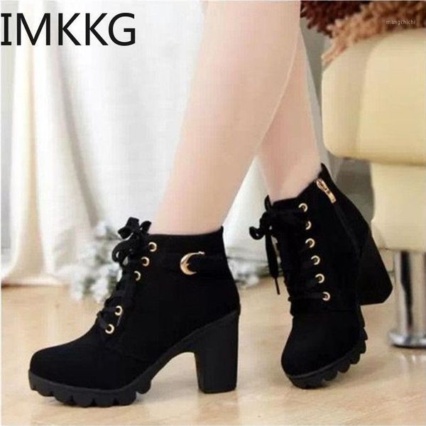 spring/autumn women's boots korean version high heels boots thick and single female lacing thick soles ankle1, Black
spring/autumn women's boots korean version high heels boots thick and single female lacing thick soles ankle1, Black