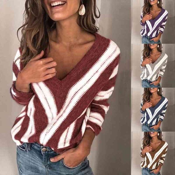 sweaters autumn winter women striped knit jumpers long sleeve knitwear fashion vintage v neck, White;black
sweaters autumn winter women striped knit jumpers long sleeve knitwear fashion vintage v neck, White;black