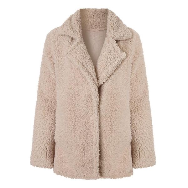 women's wool & blends 2021 women faux fur coat teddy bear jacket female plush fake notch lapels oversized winter, Black
women's wool & blends 2021 women faux fur coat teddy bear jacket female plush fake notch lapels oversized winter, Black