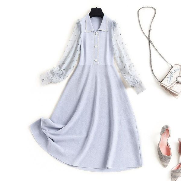 new 2021 spring women knitted sweater dress elegant turn down collar a-line patchwork mesh lantern sleeve black dresses blue, Black;gray
new 2021 spring women knitted sweater dress elegant turn down collar a-line patchwork mesh lantern sleeve black dresses blue, Black;gray
