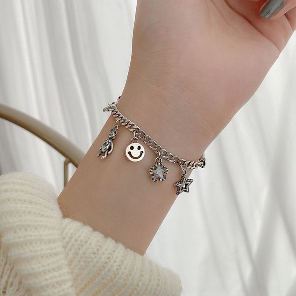 gg7ds s925 sterling silver smiling face star doll bracelet female and korean fashion pendant japanese bracelet braceletthai silver chain per, Golden;silver
gg7ds s925 sterling silver smiling face star doll bracelet female and korean fashion pendant japanese bracelet braceletthai silver chain per, Golden;silver