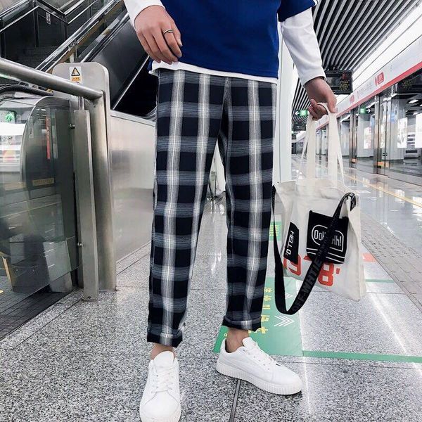 casual plaid ankle-length pants men trousers hip hop jogger sweatpants fashion japanese streetwear kg-97, Black
casual plaid ankle-length pants men trousers hip hop jogger sweatpants fashion japanese streetwear kg-97, Black