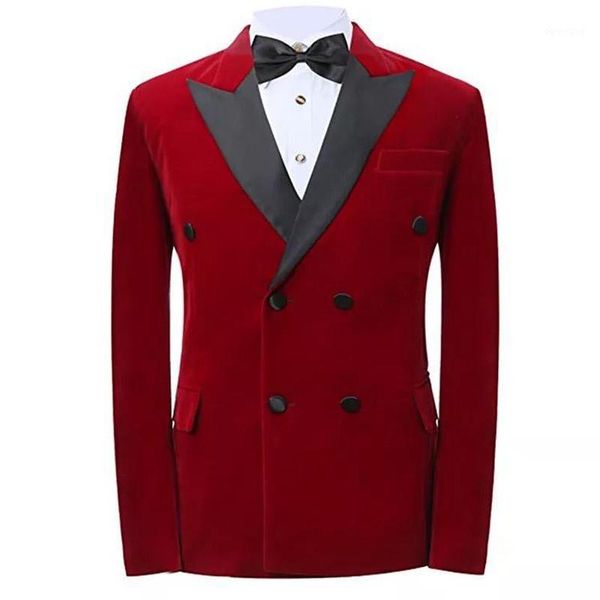 double breasted prom suits for men 2 piece red velvet custom wedding groom tuxedos peaked lapel man fashion with black pants1, White;black
double breasted prom suits for men 2 piece red velvet custom wedding groom tuxedos peaked lapel man fashion with black pants1, White;black