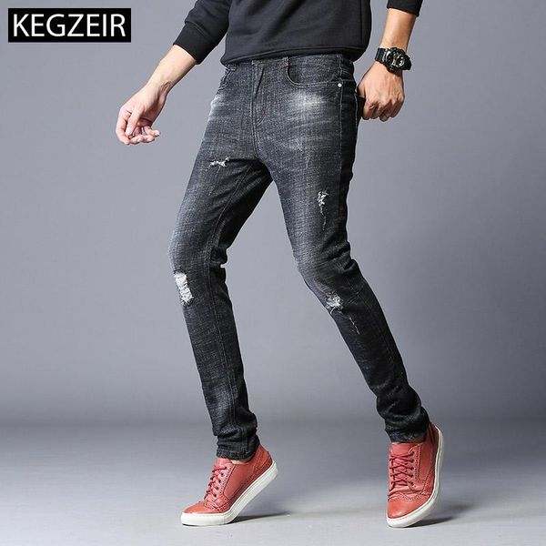 men's jeans kegzeir men clothes 2021 black ripped for fashion slim fit stretch distressed vaqueros hombre, Blue
men's jeans kegzeir men clothes 2021 black ripped for fashion slim fit stretch distressed vaqueros hombre, Blue