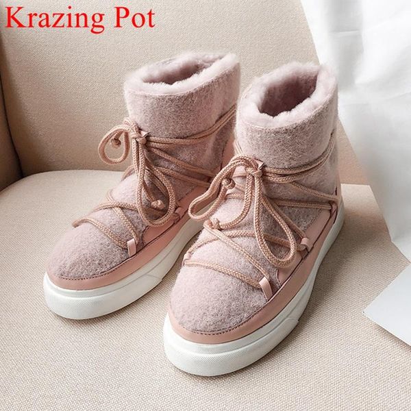 krazing pot large size split leather flat platform fur round toe ankle boots keep warm winter shoes lady dress snow boots l02, Black
krazing pot large size split leather flat platform fur round toe ankle boots keep warm winter shoes lady dress snow boots l02, Black