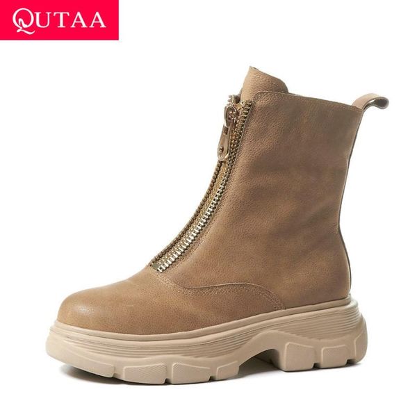 qutaa 2021 autumn winter round toe ankle boots cow leather zipper ladies shoes square high heel casual women boots size 34-41, Black
qutaa 2021 autumn winter round toe ankle boots cow leather zipper ladies shoes square high heel casual women boots size 34-41, Black