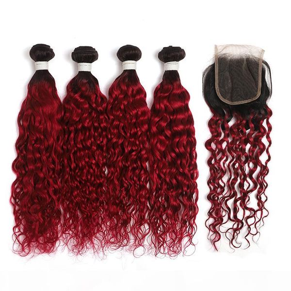 red water wave bundles with closure 4x4 soku 4pcs human hair weave bundles with closure non-remy brazilian hair bundles #luy, Black;brown
red water wave bundles with closure 4x4 soku 4pcs human hair weave bundles with closure non-remy brazilian hair bundles #luy, Black;brown