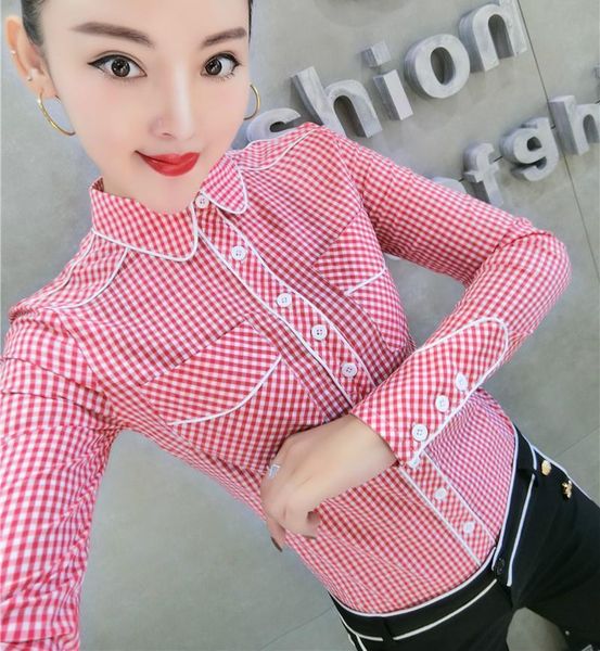 2020 autumn long sleeve turn down collar red plaid cotton shirts women office work ol blue plaid shirts lady office plaid, White
2020 autumn long sleeve turn down collar red plaid cotton shirts women office work ol blue plaid shirts lady office plaid, White