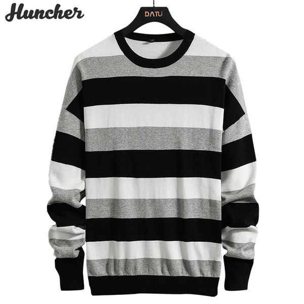 huncher mens knitted sweater male 2021 winter fleece patchwork pullover sweaters jumper men korean grey striped sweater for men, White;black
huncher mens knitted sweater male 2021 winter fleece patchwork pullover sweaters jumper men korean grey striped sweater for men, White;black